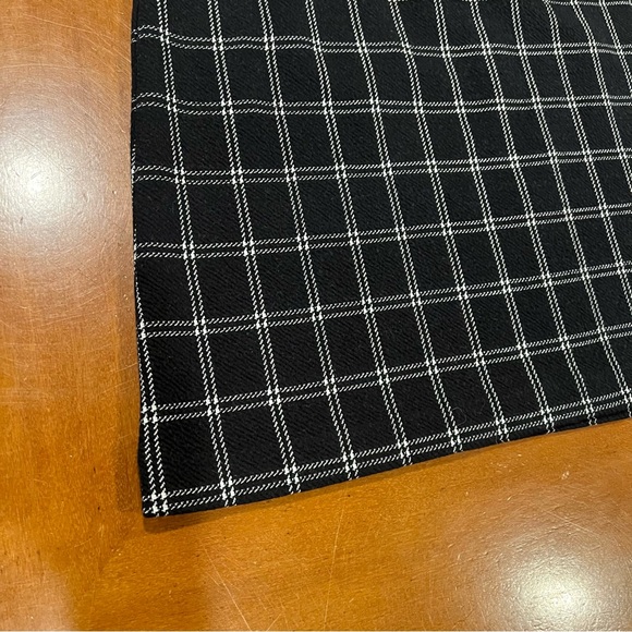 NEW J.Jill Black/Cream Windowpane Plaid Mini Skirt SP Small Petite Cotton Blend - Picture 5 of 16
